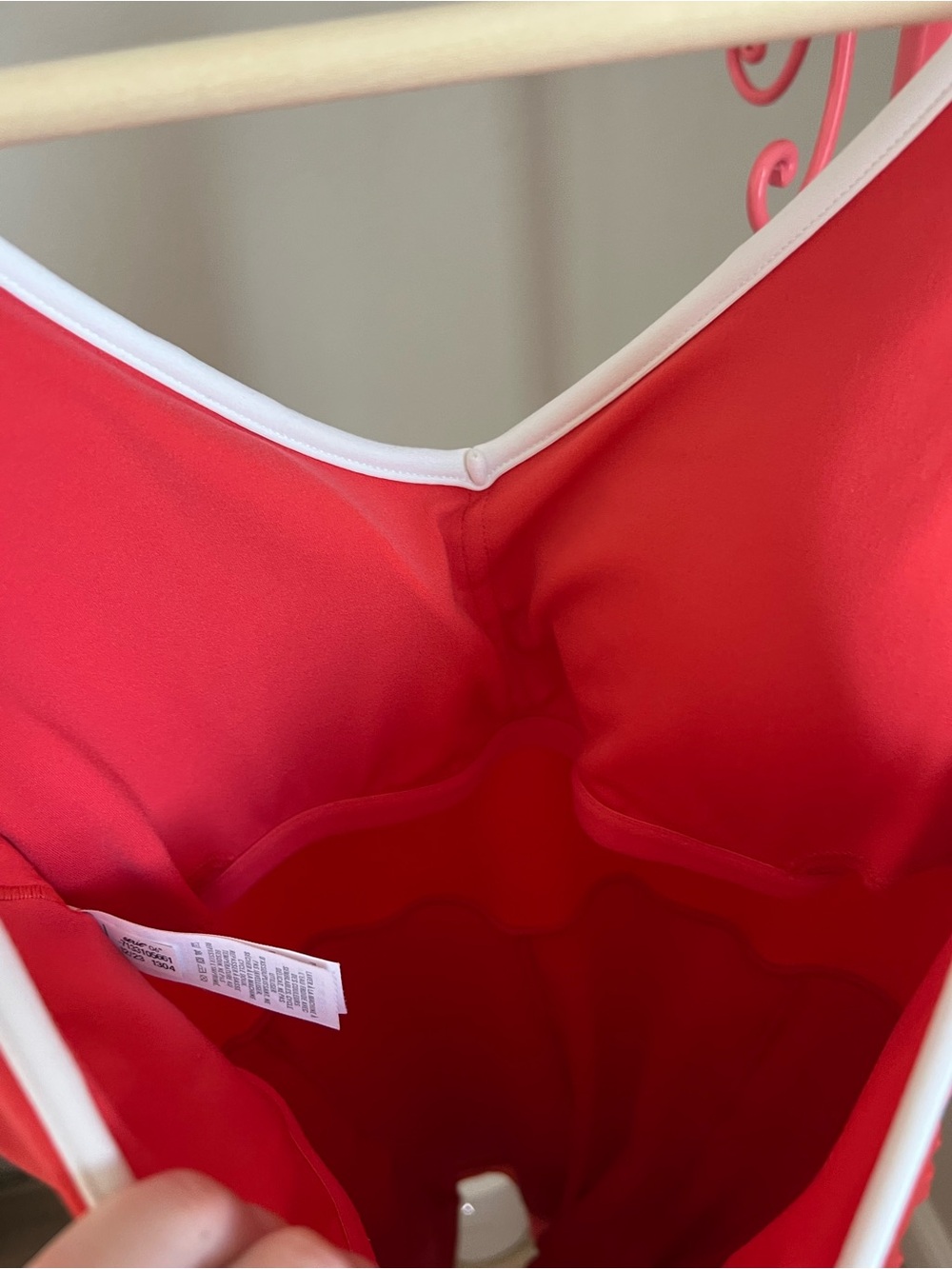 Aerie Coral Athletic Dress with White Edging - Picture 6 of 6